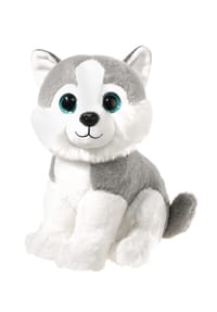 heunec® - Kuscheltier Mi Classico Husky mit Glitzeraugen - schwarz-weiß