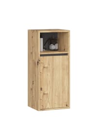 Akord - Badezimmer-Hängeschrank W35 mit 1 Tür und 3 Einlegeböden - artisan-eiche/graphitgrau