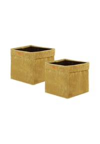 Lycce - Faltbare Aufbewahrungsbox, 2er Set - Cord, passend für Kallax Regal, abnehmbarer Bezug, robust, formstabil - Altrosa