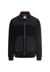 camel active - Strickjacke mit einrollbarer Kapuze - Schwarz