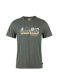 ROADSIGN® australia - Herren T-Shirt Sunset Coast mit markantem Printmotiv, Rundhalsausschnitt, lässiger Beach Style für Sommer und Freizeit - grün