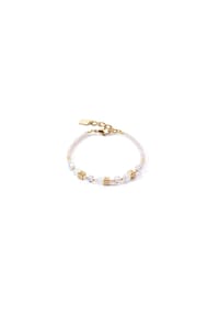 CŒUR DE LION - Armband Mini Cubes - Weiß-Gold