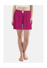 TOM TAILOR - Schlafanzug-Shorts, Gummibund, für Damen - 420 ROT-MITTEL-UN