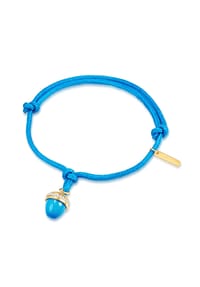 EAST / SIDE - Damen Armband aus Edelstahl in Gelbgold mit Glaskristall - blau