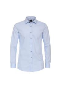 VENTI - Herren Businesshemd uni Body Fit - Dunkelgrau