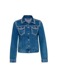 CIPO & BAXX® - JACKET WJ213 mit Nietenbesatz Ausgefallen Denim Freizeitjacke - BLACK