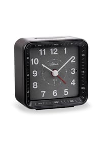 Atlanta by PARAGON - Funkwecker ohne Ticken Analog mit Licht,  Snooze & Weckstandsanzeige - 1844/7 (Schwarz) - Schwarz