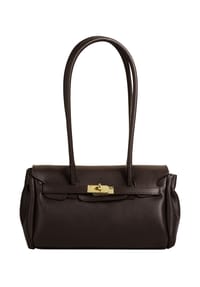 forty° - Handtasche Morvina Echt Leder, Made In Italy - dunkelbraun