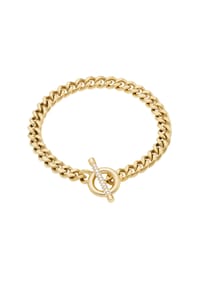 FOSSIL MACHINE - Fossil Damen Carlie T-Bar Pavé goldfarbenes Edelstahl-Armband mit Knebelverschluss, JF04957710 - Gold