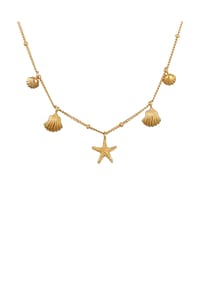 elli. - Halskette Elli Halskette Muscheln Seestern Kugelkette Maritim 925 Silber - Gold
