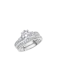 zeeme SILVER - Ring 925/- Sterling Silber 1 Zirkonia - weiß