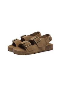 EVERAU® - Damen Leder Sandalen - Flame - CHESTNUT