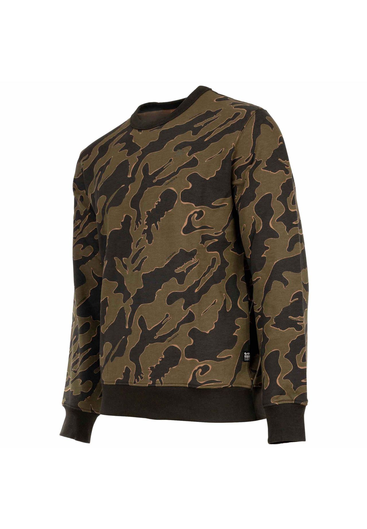 G STAR RAW Herren Sweatshirt Camouflage Island Camo Pullover Bio Baumwolle GALERIA