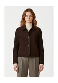 RICANO - Damen Lederjacke Jeena im Bolero-Stil mit Hemdkragen - Braun