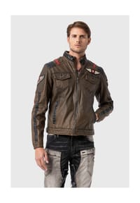 CIPO & BAXX® - Jacke im Biker-Look - BROWN