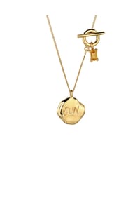 elli. - Halskette Citrin Gelb Organisches Plättchen 925 Sterling Silber Vergoldet - Gold