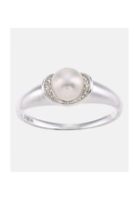 Diamant L'eternel - Ring, mit 0.01 ct Diamant, mit Zuchtperle, 375 Weißgold - white gold