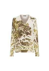 olsen - Pullover mit Panneaux-Print - Almond Beige Melange