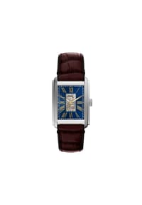 FOSSIL CARRAWAY - Fossil Herrenuhr Carraway Automatikwerk Leder Krokoprägung braun, ME3273 - Silber