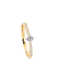 MONCARA - Damen Ring, 585er Gold, 13 Brillanten zus. ca. 0,30 Karat - Gelbgold