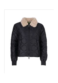 No. 1 Como - Steppjacke MASSA mit abnehmbarem Kunstfell - BLACK