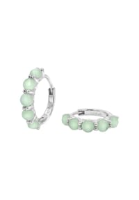 NOELANI - Damen Creolen, 925er Silber mit Katzenauge - SILBER