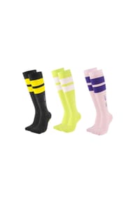 MUNADUNA - 3er-Pack Kompressions-Kniestrümpfe Anti-Rutsch Fitness-Socken,Frottee-Polsterung,Anti-Rutsch - Schwarz, Pink, Rosa