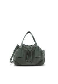 L.CREDI SADMA - Beuteltasche, Kunstleder, Tunnelzug, für Damen - DEEP GREEN