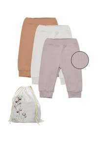 biorganic - Babyhose, 3 Stück, Modal/Bio Baumwolle, Unisex - Beige/Mocha/Cinnamion