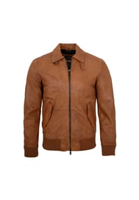 FREAKY NATION® - Herren Lederjacke Blouson Lammnappa cognac - cognac