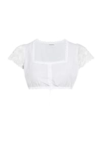 STOCKERPOINT - Dirndlbluse, Herz-Ausschnitt, zarte Bordüre, für Damen - WEISS