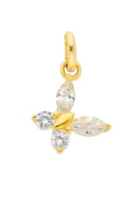 Adelia's - Adelia's Kinder Anhänger Schmetterling 333 Gold ( 8K ) mit Zirkonia – Goldanhänger Schmetterling - gold