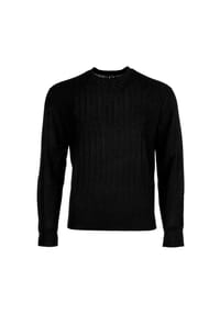 ARMANI EXCHANGE - Herren Strickpullover - Rundhals, Allover-Wellenmuster, Wollmischung, Regular Fit - Dunkelblau