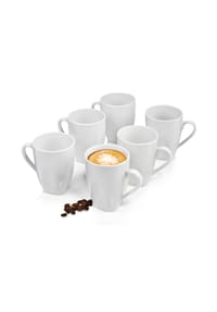 SÄNGER Porzellan Geschirrset Avalon - Avalon - Weiß - Kaffeebecher Set 6-teilig