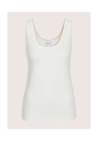 MADELEINE - Elegantes Jerseytop mit Glanzakzenten - wollweiß