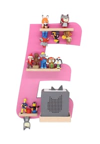 VCM. - My Home - Kinderregal Buchstabe E | hängend für Toniebox und Tonie Figuren | platzsparendes Regal | H. 47 x B. 32 x T. 19 | Wandregal Musikbox und Figuren Aufbewahrung Magneteinsätzen | Aufbewahrungsregal Holz - Grün