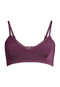 MANGUUN - Microsatin Bralette, Spitzenbordüre, für Damen - BLACK