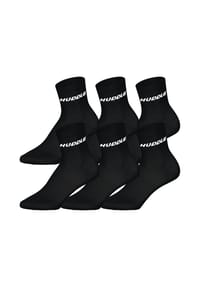 HUDDLE® - Unisex Socken, 6er Pack - Basic, Logo, Short Crew, Sportsocken, einfarbig - Schwarz