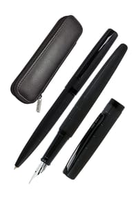 ONLINE® - Füllhalter/Kugelschreiber-Set "Eleganza Classic" - SCHWARZ, blau