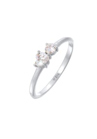 elli. - Ring Herz Zirkonia Symbol Verlobung 925 Silber - Gold