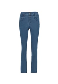 GOLDNER - Figurschmeichelnde Jeans mit vorverlegter Seitennaht - dunkelblau