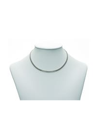 Adelia's - Damen Silber Schmuck 925 Silber Flach Panzer Halskette 45 cm Ø 4 mm - silber