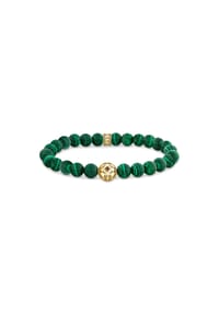 Thomas Sabo Rebel Wolf - Beads-Armband aus grünen Steinen - gelbgoldfarben