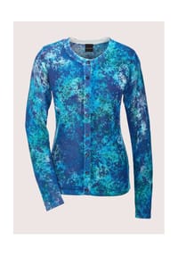 MADELEINE - Langarm Viskose-Jacke mit Knopfleiste - royalblau / türkisblau / multicolor
