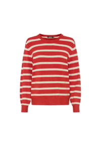 olsen - Pullover mit Streifenmuster - Moss Green Melange