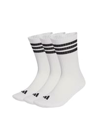 adidas - Unisex Socken, 3er Pack - 3-Stripes Cushioned Sportswear Crew Socks, Logo, Streifen, gepolstert - MGREYH/WHITE/BLACK
