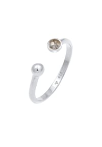 elli. - Ring Offen Turmalin Quarz Kugel 925 Silber - Gold