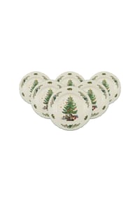 Seltmann Weiden Brotteller Marieluise Weihnachten ø 17,1 cm 6er Set weiß-grün - MARIELUISE WEIHNACHTEN - weiß-grün