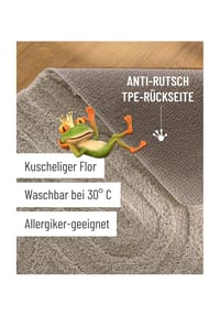 WECONhome Badteppich Fiete - Hoch-Tief-Effekt - Badteppich - anthrazit grau