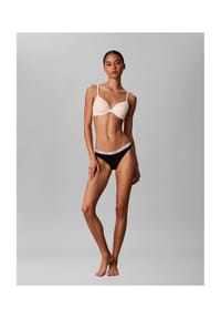 Calvin Klein - String Icon Logo, Gummibund, für Damen - H0T BLK/WHIT/STRIP